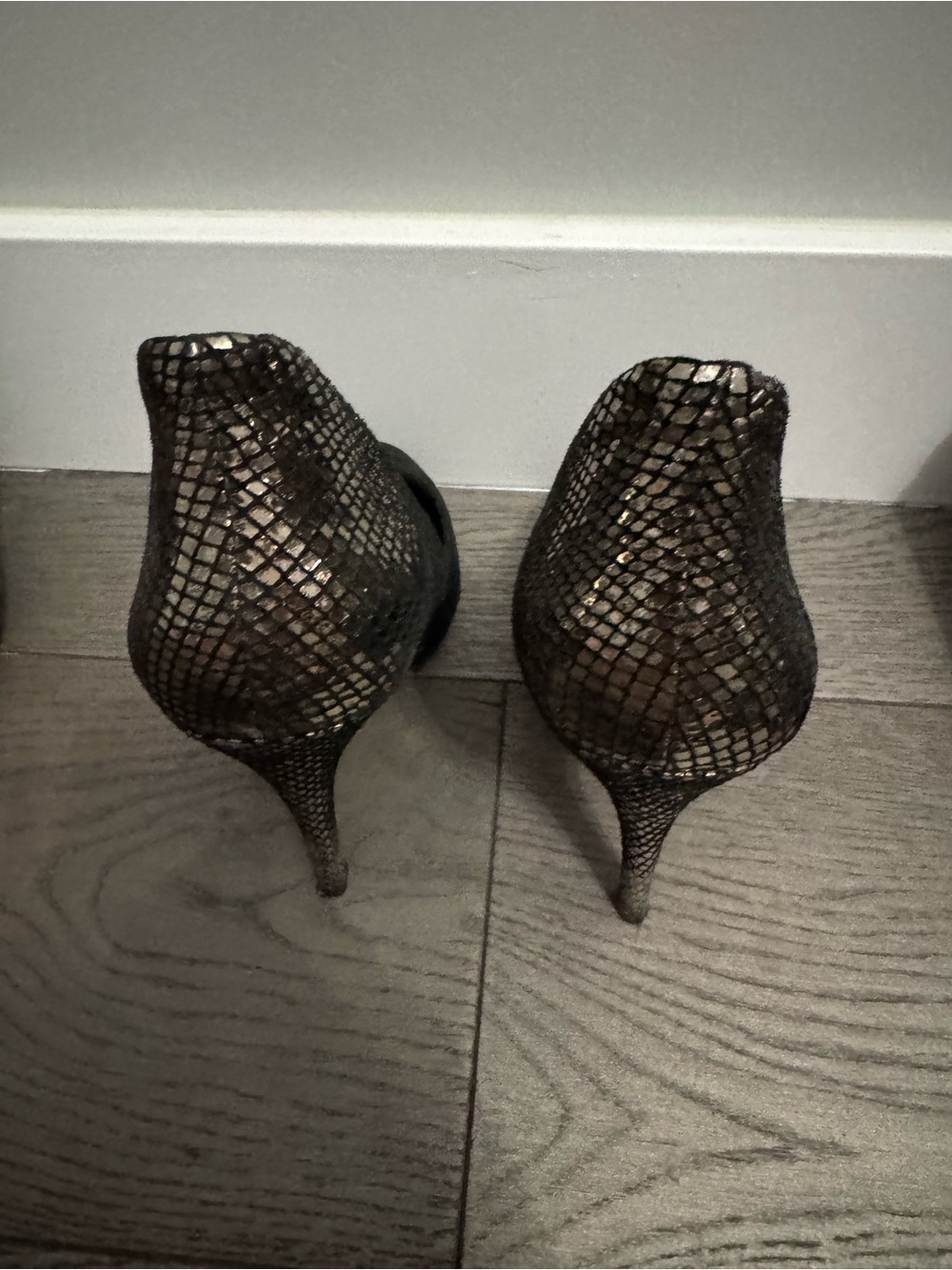 Aldo Metallic Bronze Mesh Pointed Toe Stiletto Heels